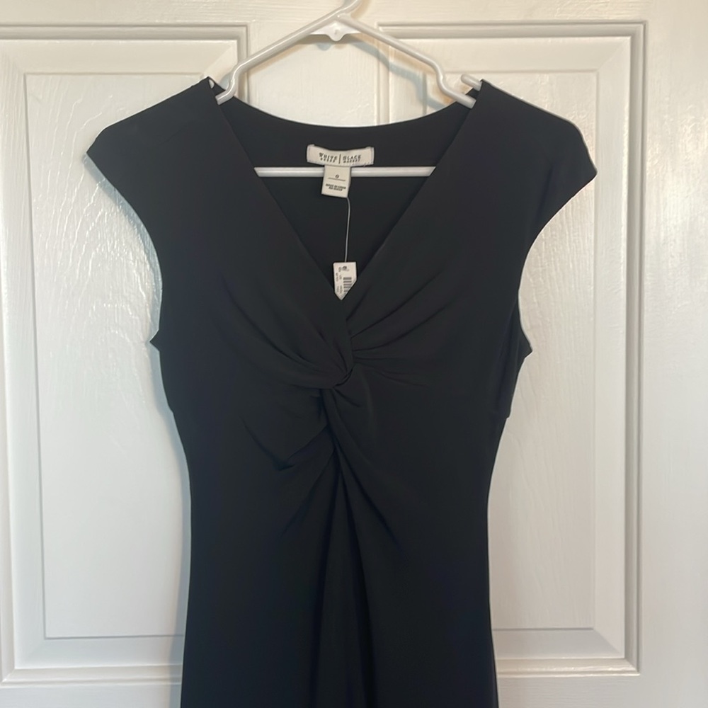 WHBM Elegant Black Twist Front Dress